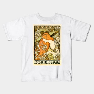 Revue L 'ERMITAGE by Paul Berthon 1897 French Artist Art Nouveau Lithograph Kids T-Shirt